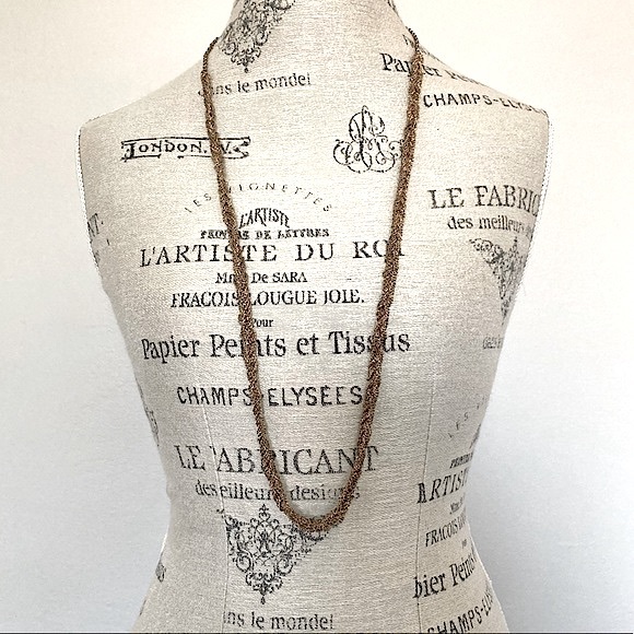 VINTAGE Gold Mesh Chain Necklace - Picture 4 of 7